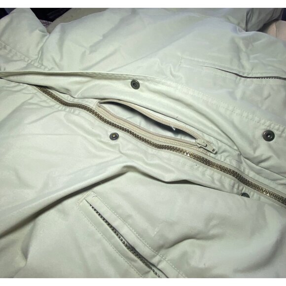 Eddie Bauer Mens Goosedown Coat / Parka Beige Size S Warm Cozy Winter *NO HOOD* - Picture 8 of 11